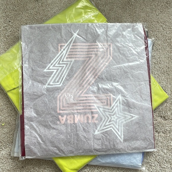 Neon green SS Zumba tee, pictured. New in package. All one size. Unisex. - Picture 2 of 2